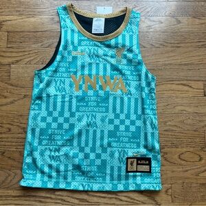 Nike Blue and Gold Reversible YNWA Football Soccer Jersey